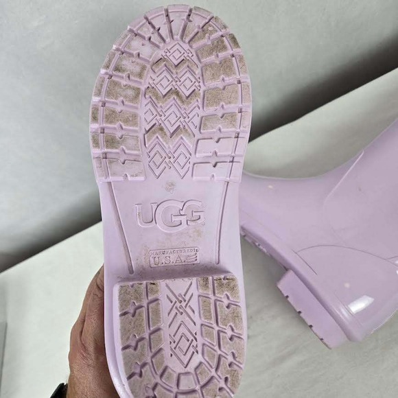 UGG Waterproof Rain Boots Siena USA Lilac Logo Size 9 Womens Rubber Mid Calf - Picture 7 of 7